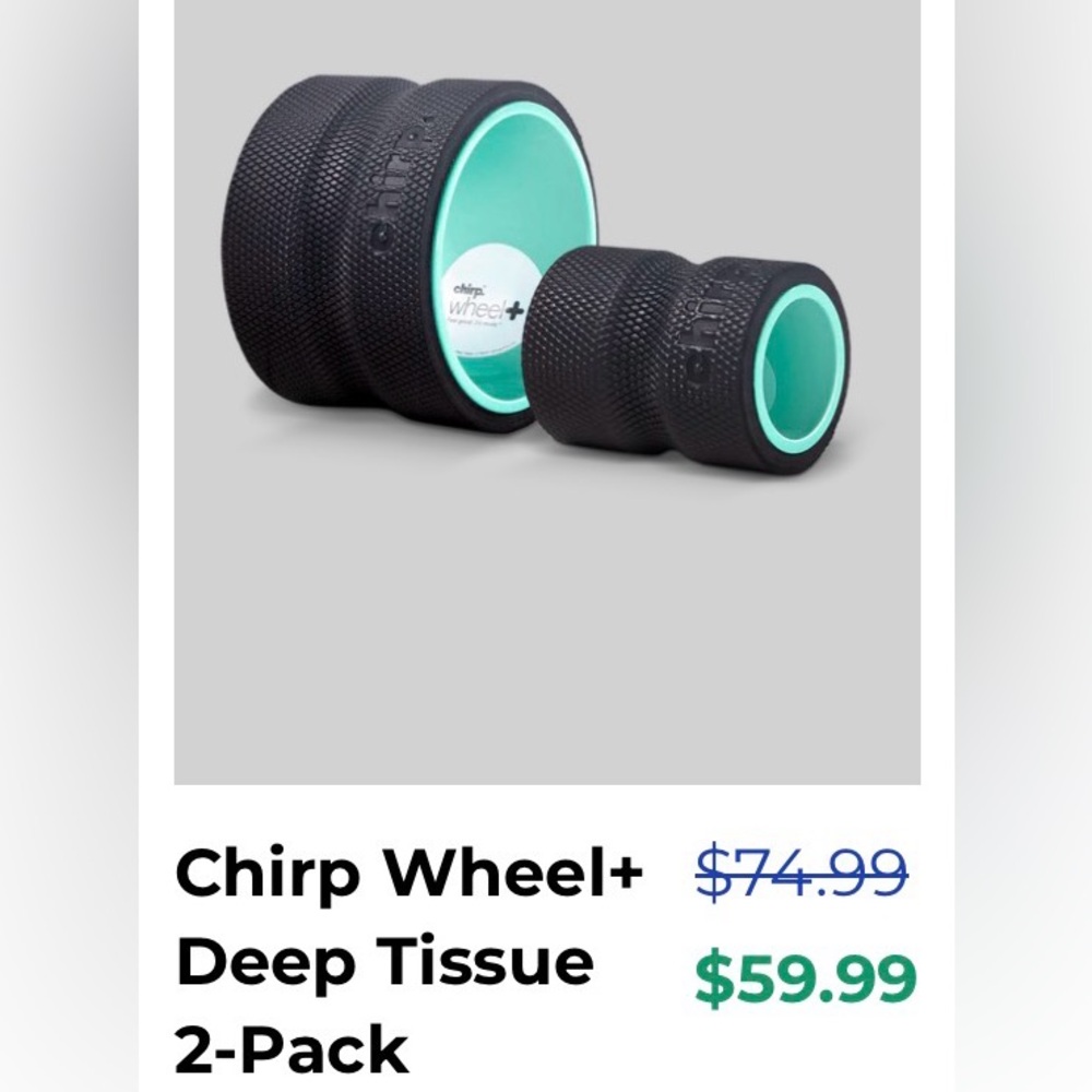 Two Chirp Wheels Deep Tissue Wheel+ massage. 6” & 4”NEW in box.